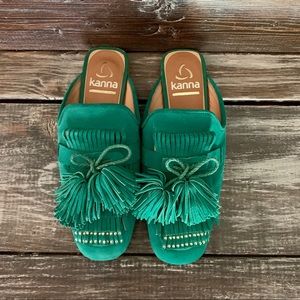 Kanna Suede Mules Tassels Fringe
